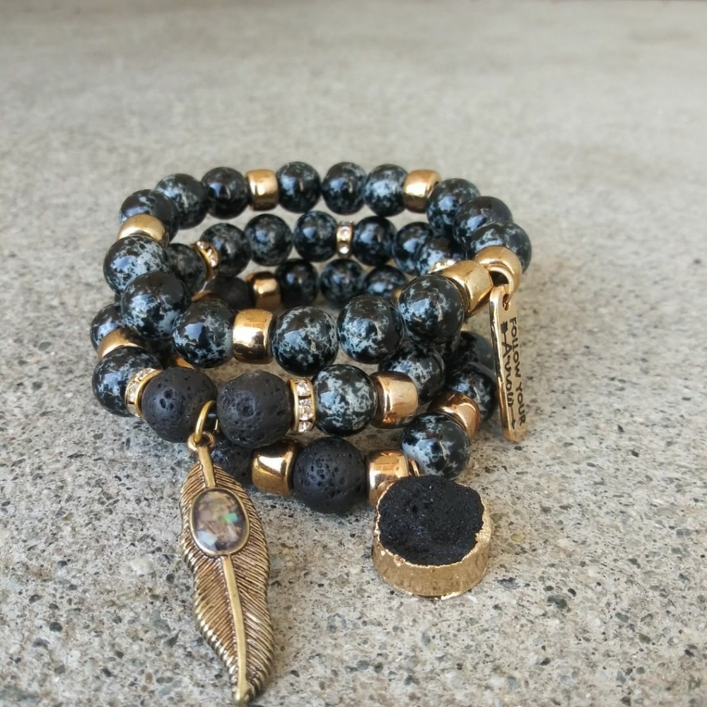 Hand Made beade elastic Bracelets.